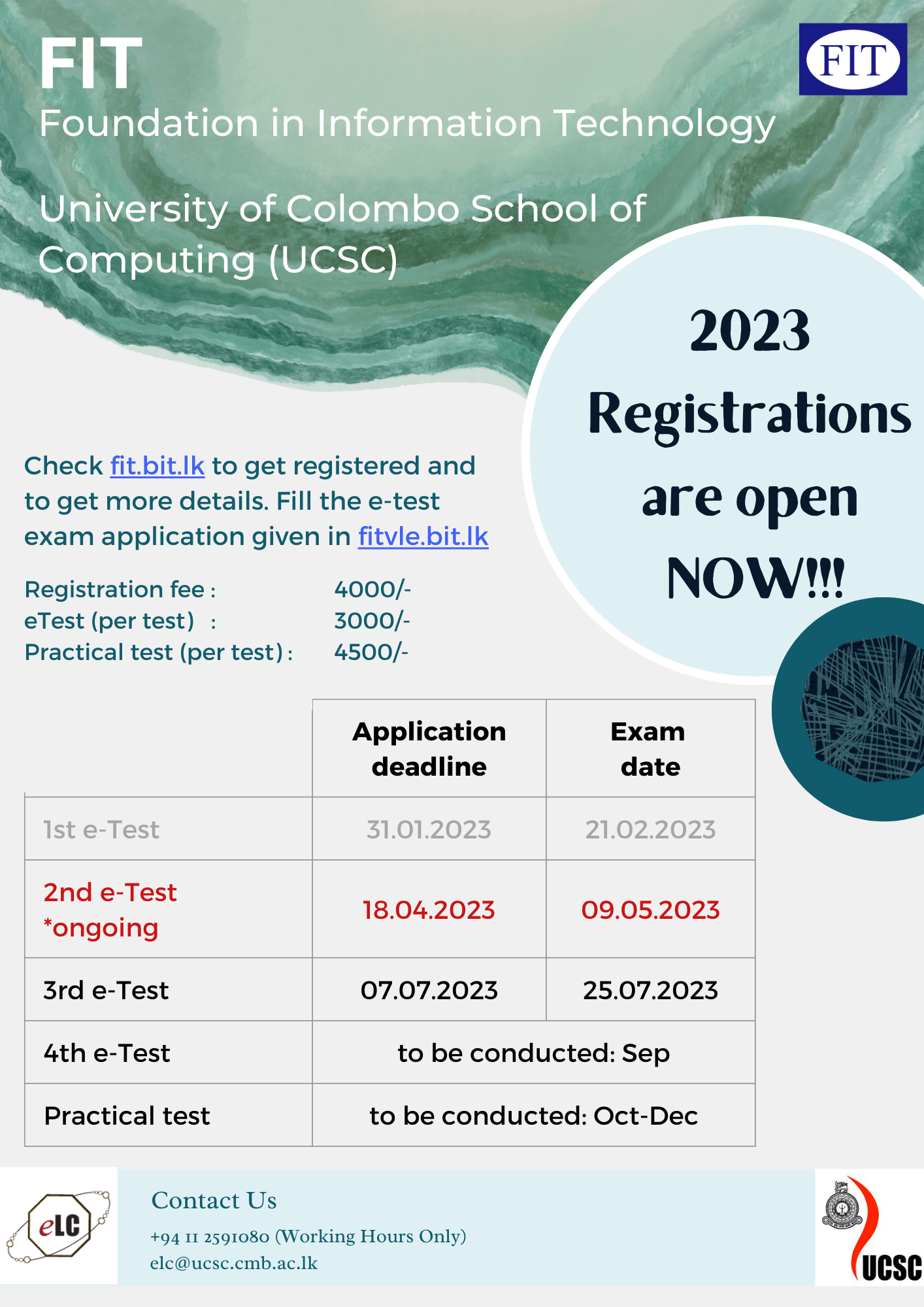 FIT registration and next Examination Details